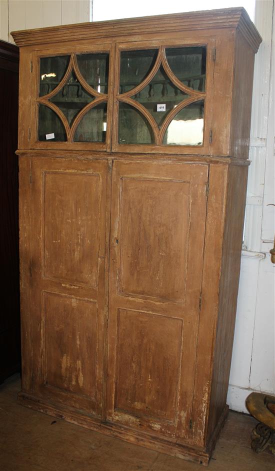 Continental cupboard with glazed top